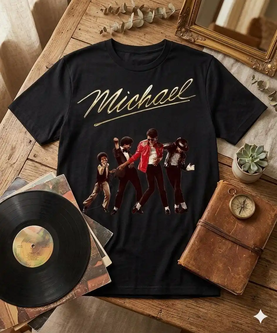 2026 New Michael Jackson Family Matching Oversized Unisex Streetwear T Shirt Vintage Retro Dancer Portrait Graphic Cotton Tee
