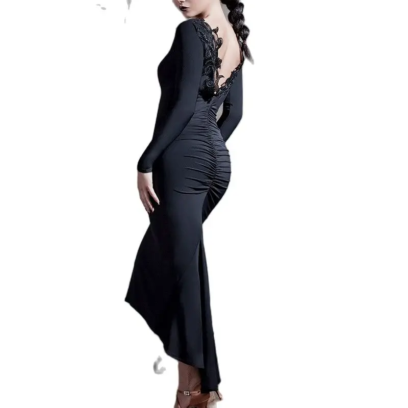 Embroider Backless Latin Dance Dresses Salsa Dresses Samba Modern Dance Costumes For Women Tango Dresses Dance Clothes