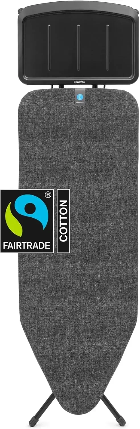 

Ironing Board C, XL Steam Unit Holder, Adjustable Height, Non-Slip Rubber Feet, Foldable, Denim Black, Size C (49 x 18 inches)