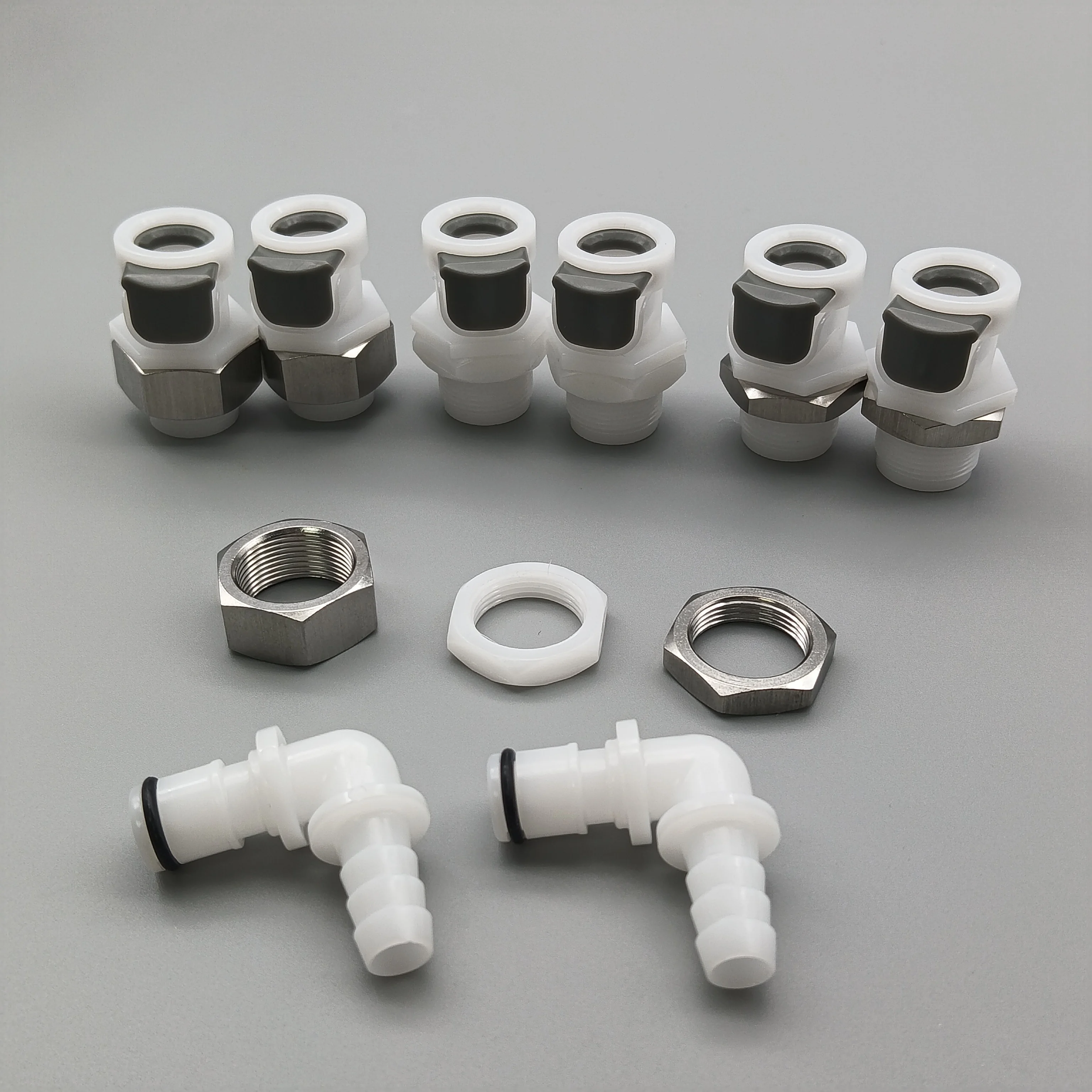 CPC Plastic Button Connector 1/4‘’ 5/16‘’ Large Diameter Female Quick Disconnect Fitting with Shutoff Valve