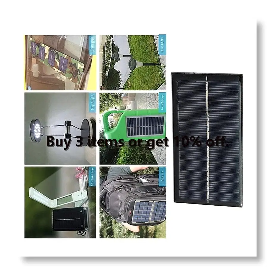 ✤6V 1W Solar Panel Portable Solar Cell for 3.7V 4.2V Lithium Battery Charging Mini Solar System DIY Toy Battery Chargers