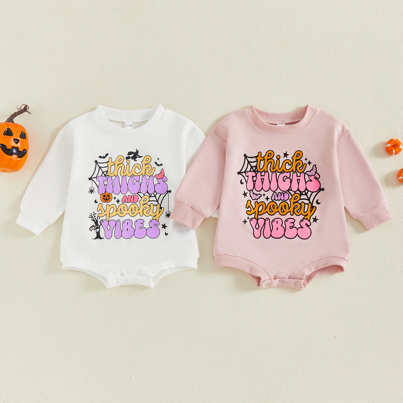

Lioraitiin Baby Girls Halloween Romper Letter Pumpkin Print Long Sleeve Round Neck Sweatshirt Jumpsuit