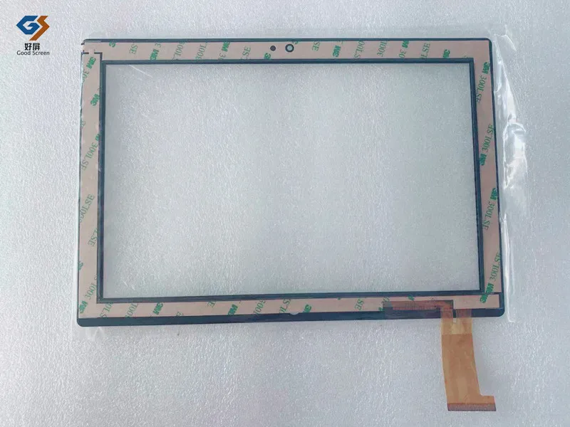 Sensor Digitizer Layar Sentuh Kapasitif PC Tablet Hitam 10.1 Inci Panel Kaca Eksternal P/N WJ1072-FPC V1.0