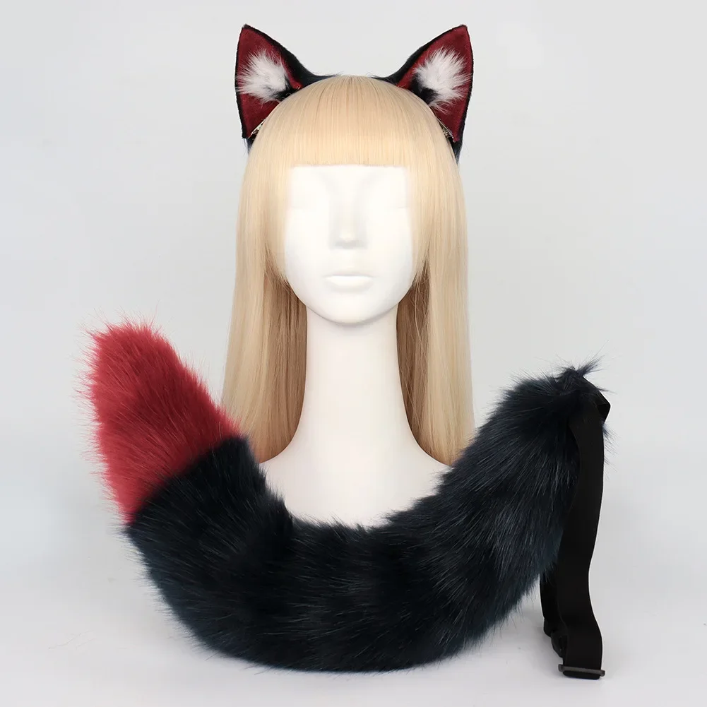 

Texas wolf ear wolf tail set cos animal ear hairpin simulation plush tail