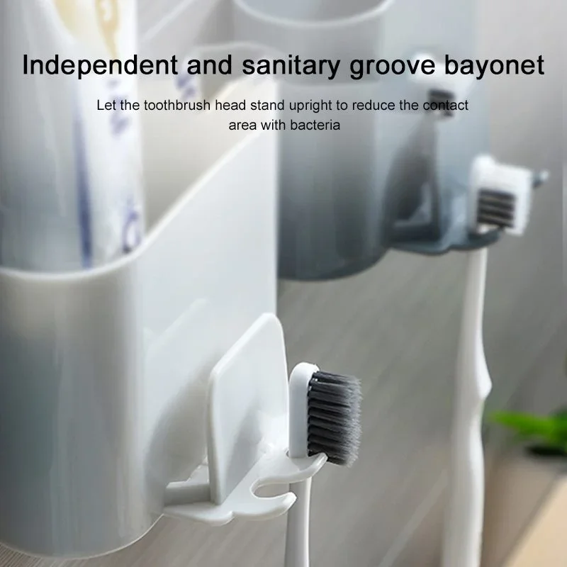 Toothpaste and toothbrush storage box, bathroom cosmetics storage rack, household non perforated electric toothbrush holder