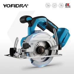 Yofidra 5 Polegada 125mm serras circulares elétricas sem escova ajuste para carpintaria ferramenta de corte elétrico para makita 18v bateria