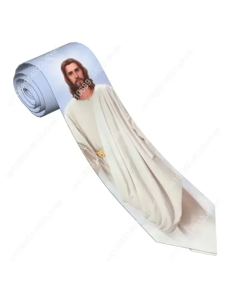 

Christian Necktie Men Women Slim Polyester 8 cm Narrow Jesus Christ God Bless Neck Ties for Men Accessories Cravat Wedding Gift