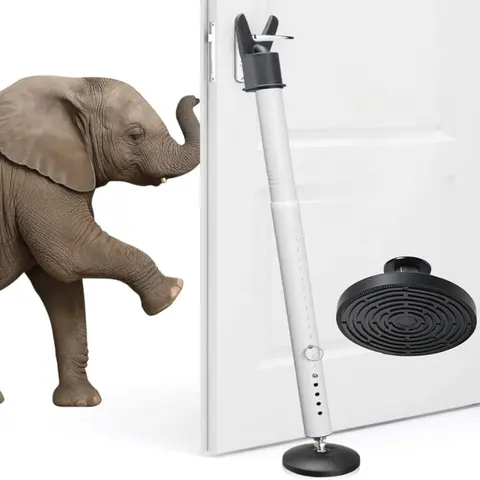 Door Security Bar for Home & Travel  Adjustable Heavy Duty Anti-Burglar Door Stopper Stick,Anti-Slip Base for Front, Patio