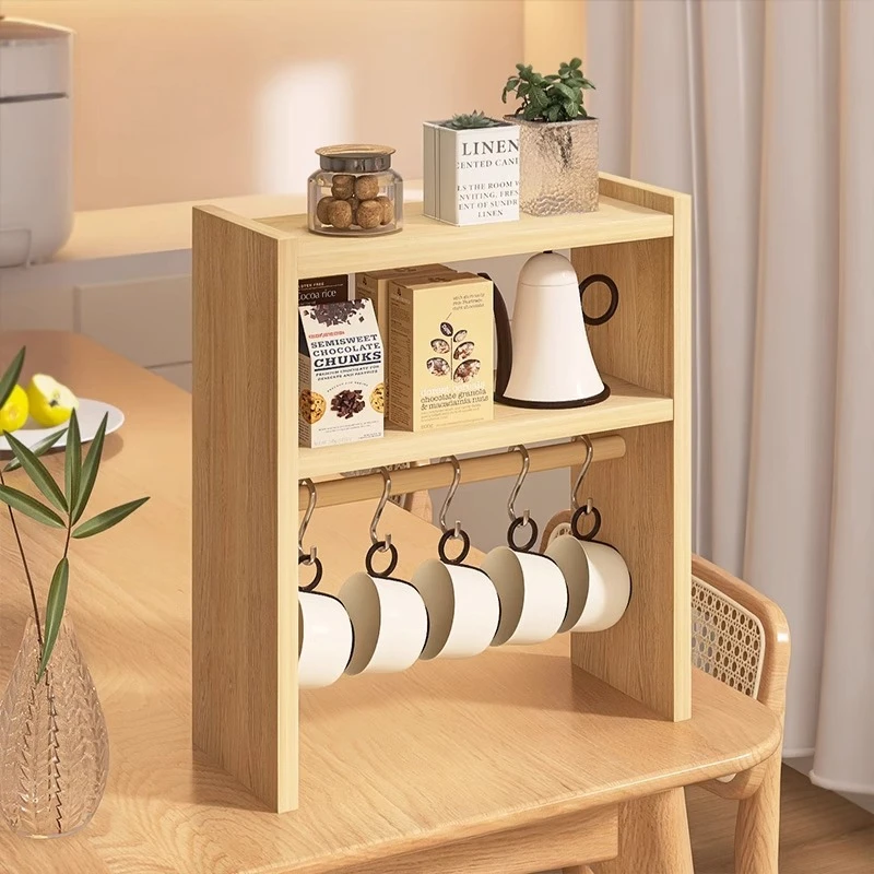 

Подстаканник из цельного дерева, многофункциональный органайзер для специй, компактная кружка, кофейные чашки, стеллаж для хранения кухонной столешницы