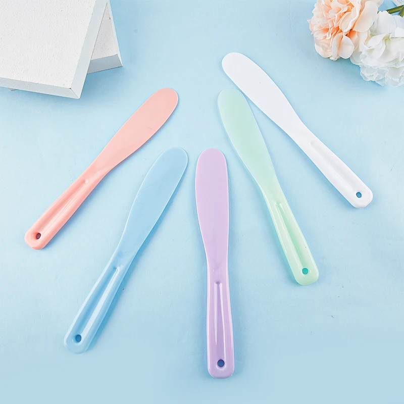Cuchara de plástico para máscara Facial, herramientas de maquillaje, Mini espátula, cuchara, belleza facial