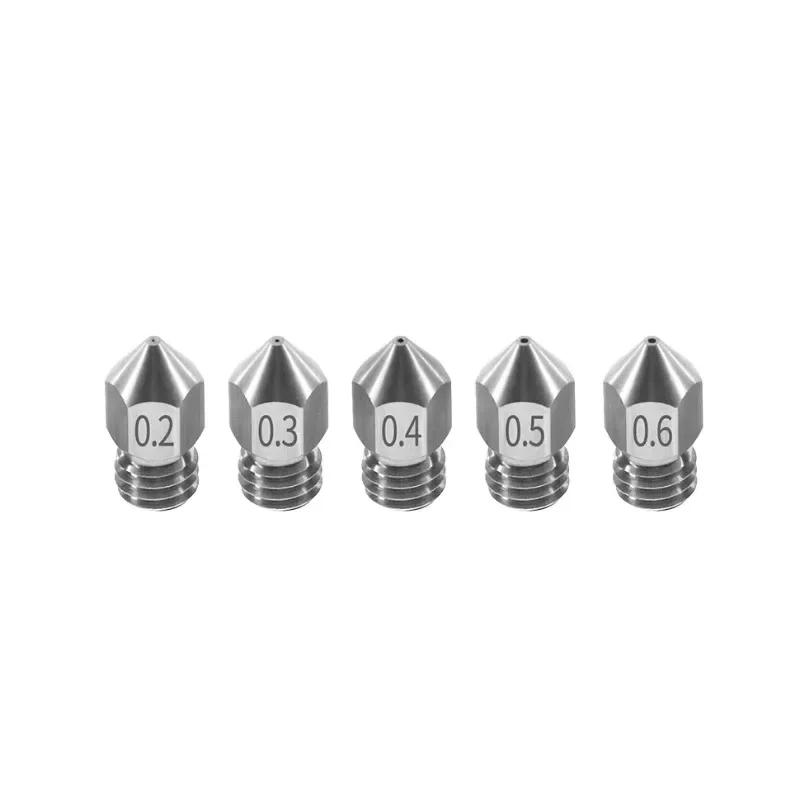 1 / 5PCS MK8 Nozzle 0.2/0.3/0.4/0.5/0.6/0.8/1.0mm M6 Threaded Stainless Steel for 1.75mm Filament 3D Printer Extruder Print Head