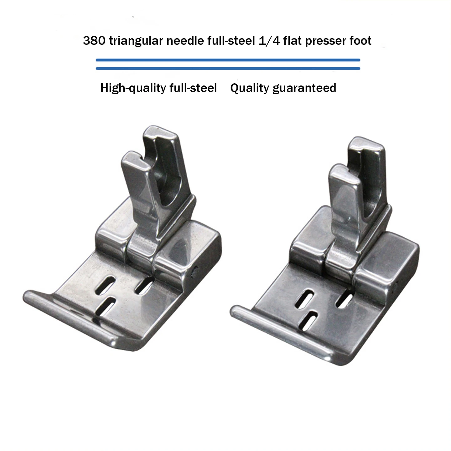 380 Triangle‑Needle Full‑Steel 1/4 Flat Presser Foot, Smooth Bottom Wear‑Resistant Sewing Part For 380 Triangle Needle Sewing Ma