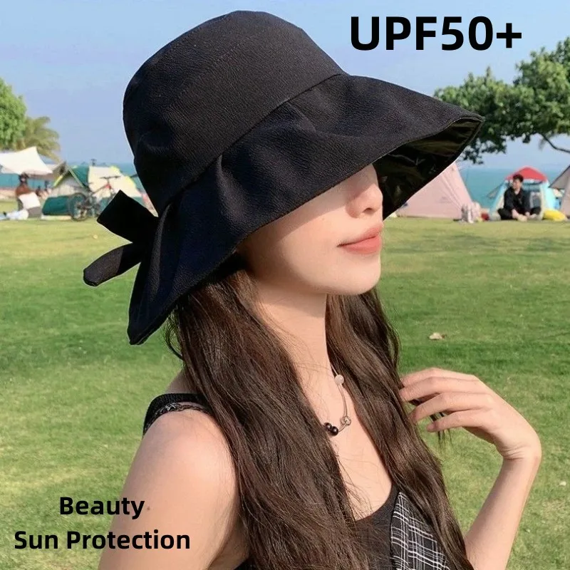 

2023 Gentle Vacation Mountaineering Hundreds Of Sun Protection Cap Female Bow Easy To Carry UPF50+