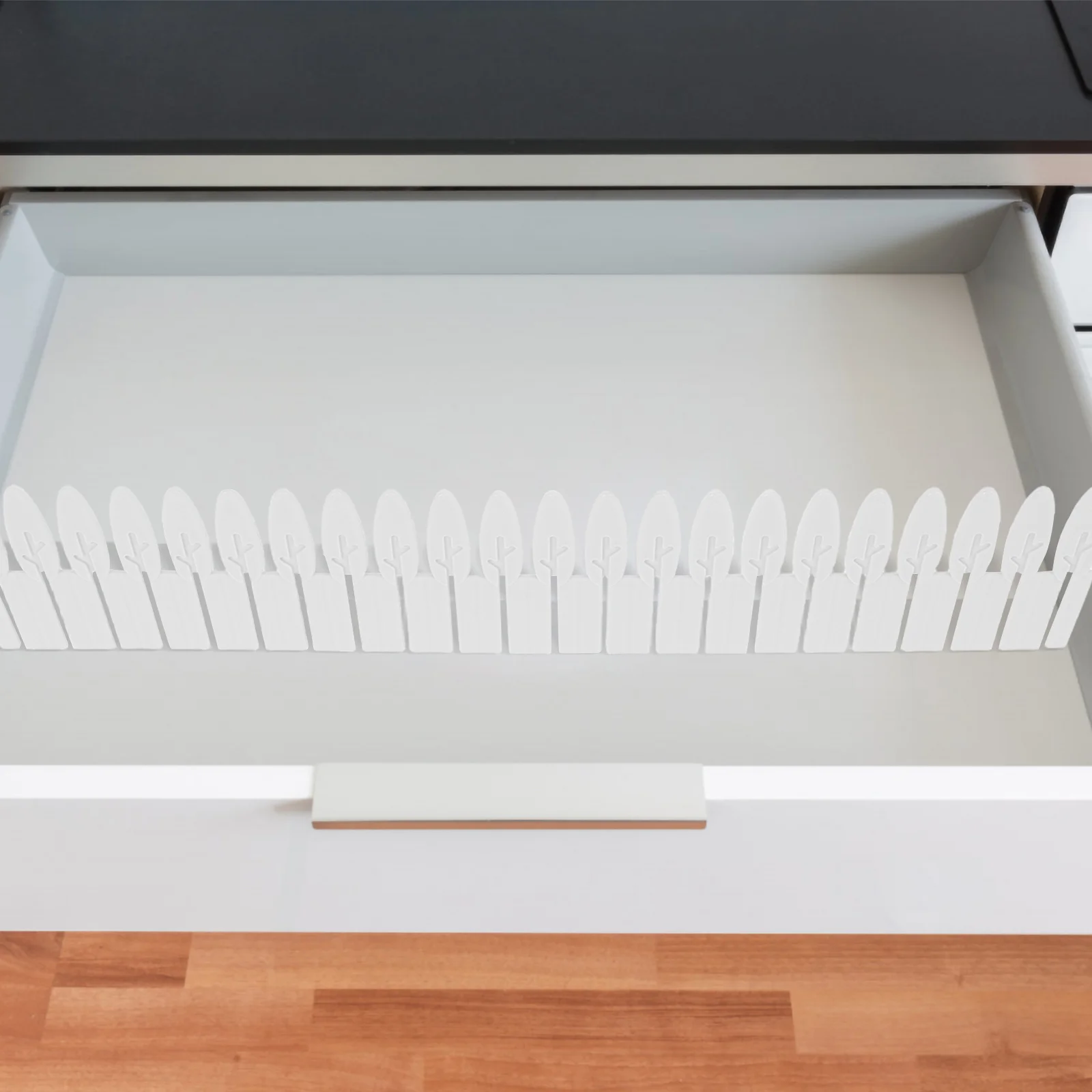 

4Pcs Adjustable Plastic Drawer Dividers Kitchen Multi-Functional Organizer Flexible Storage Partition Board Grid Drawer Dividers