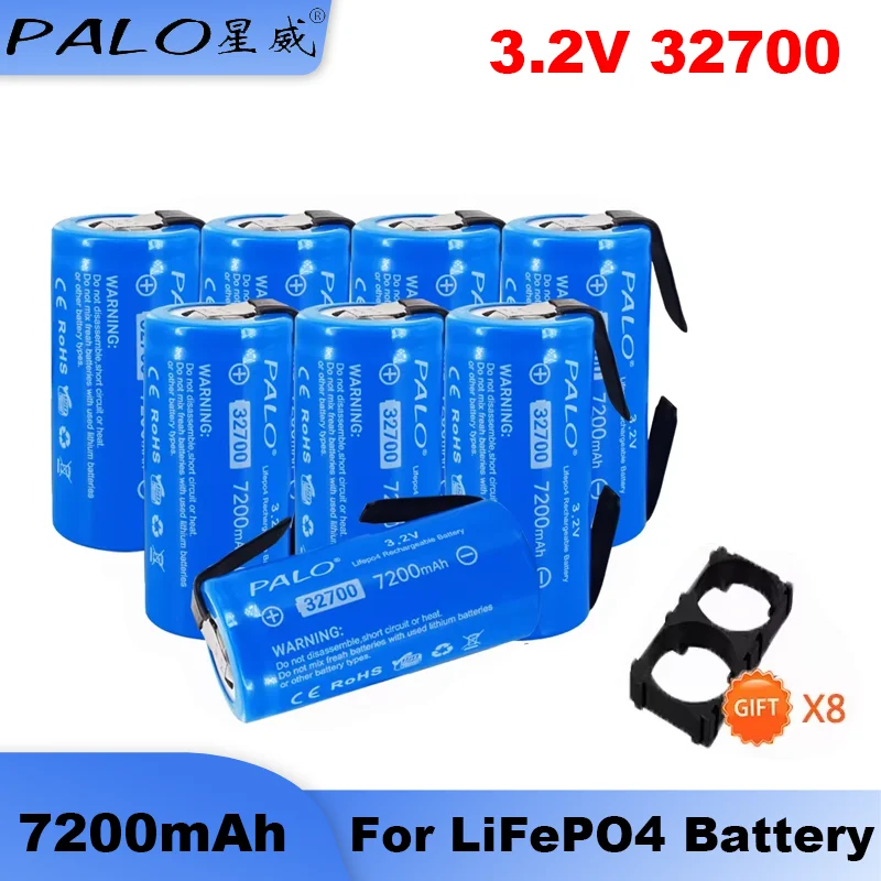 

PALO 32700 Lifepo4 3.2v 7200mAh 32700 lifepo4 rechargeable battery LiFePO4 cell 5C High Power discharge battery+DIY Nickel Sheet