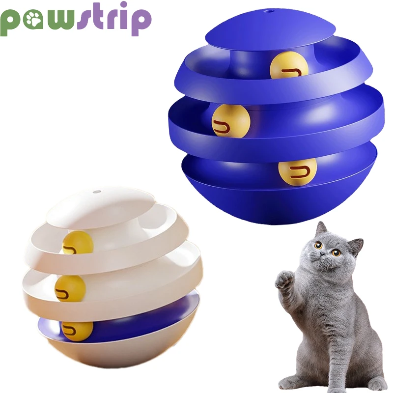 

Cat Toys 3 Layers Funny Cat Playing Training Tumbler Toy with Ball Durable Cat Turntable Teasing Interactive Toys Pet Supplies