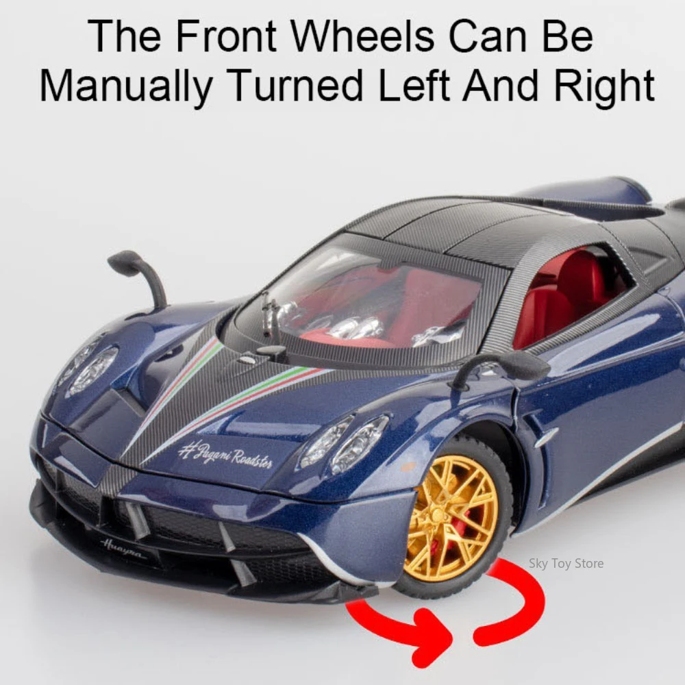 1:24 Pagani Huayra 720S GTR CSR2 Apollo IE Diecast Alloy Model Toy Car Doors Opened Sound Light Pull Back Cars Collecting Hobbie