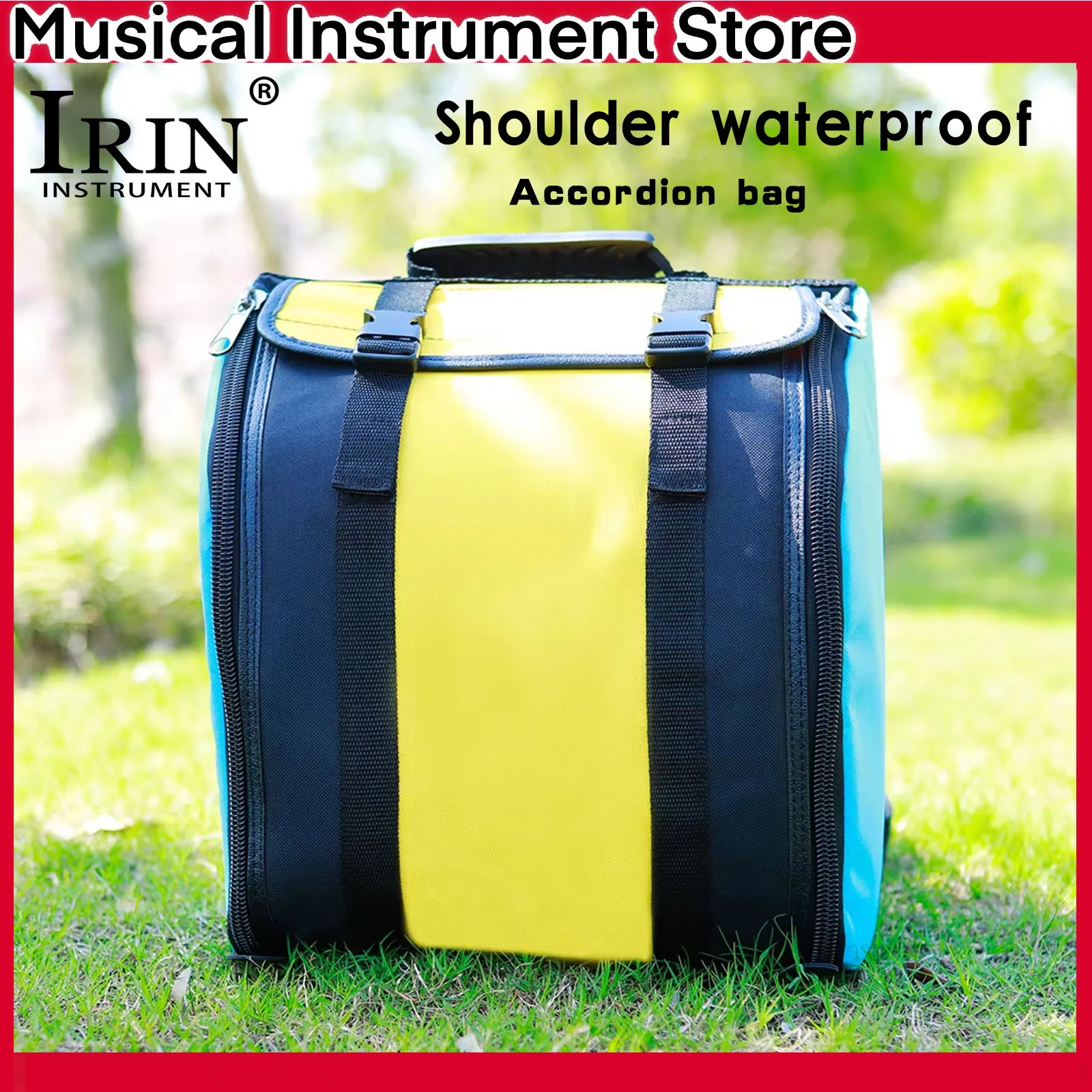 

IRIN 22 Keys 8 Bass Accordion Bag Double Shoulder Cotton Anti-slip Bag Waterproof Oxford Cloth Professional Accordion Bag Part