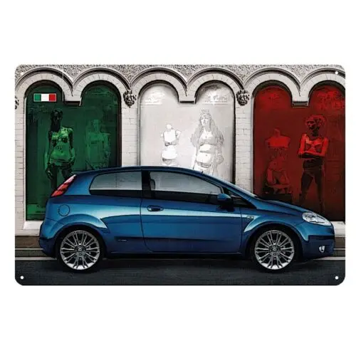 Punto Italian Car Metal Poster Tin Sign 20x30cm