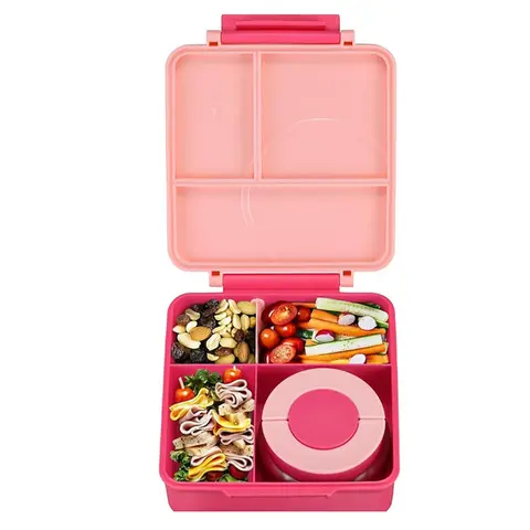 INLIG-Scatola Bento termica a prova di perdite per bambini 4 scomparti per contenitori per il pranzo per la conservazione degli alimenti caldi e freddi per i viaggi scolastici