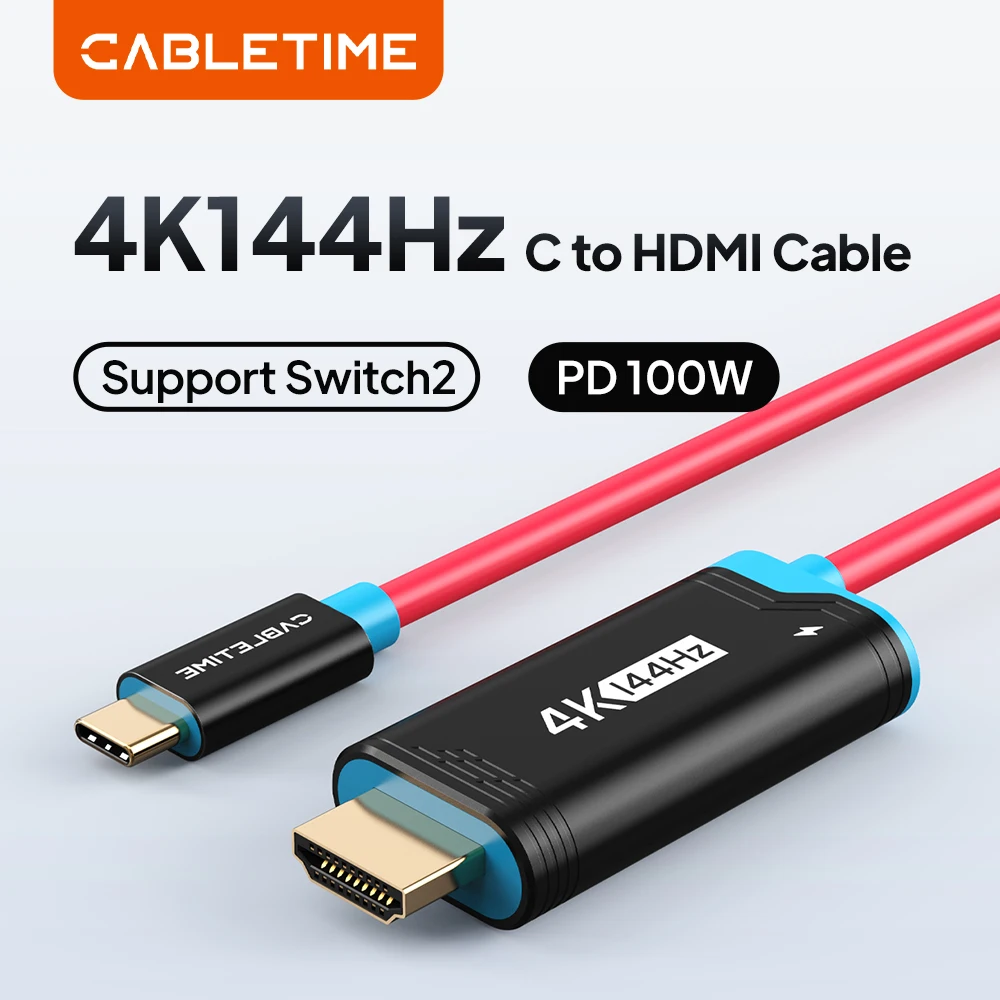 CABLETIME Switch 2 Dock Station Portable TV Dock 4K144Hz USB C to HDMI Cable  PD 100W Adapter Prefect Switch 2/1 OLED for PS4/5