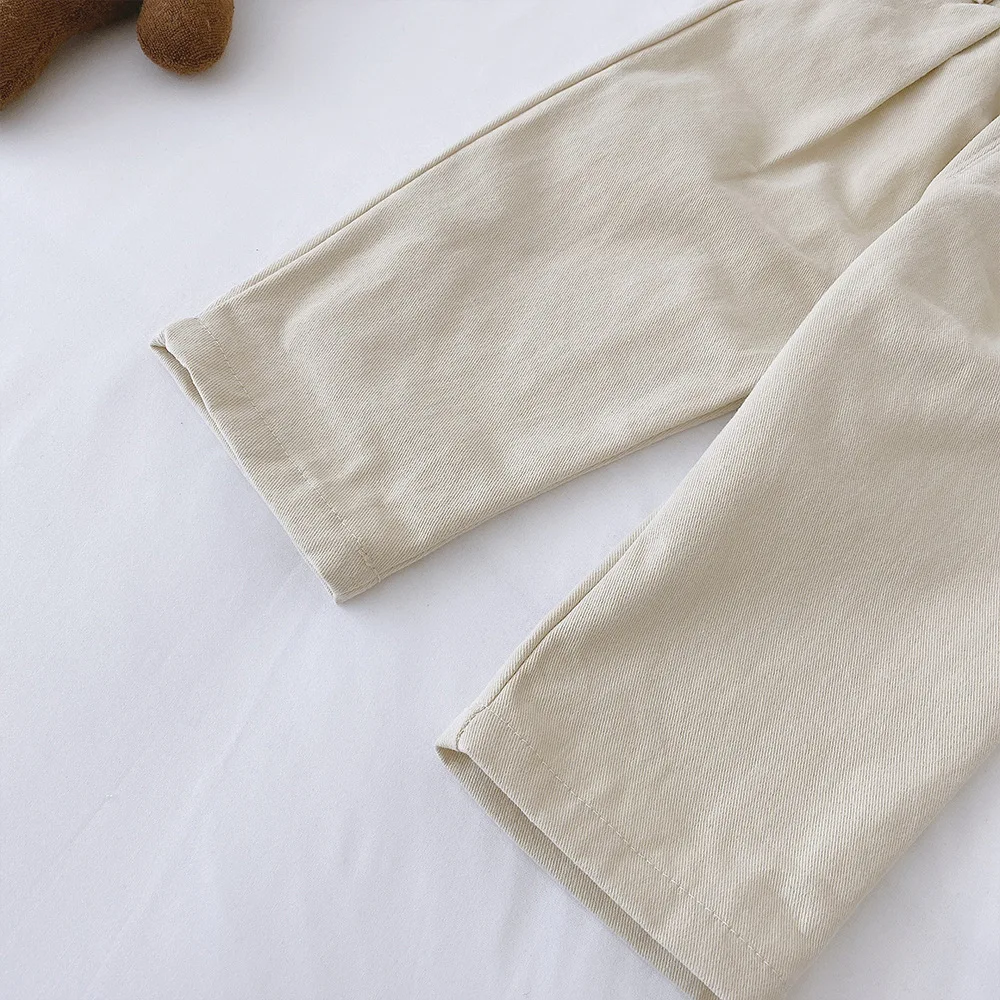 2026 Spring New Solid Casual Kids Baby Pants Elastic Waist Straight Pants for 0-5Y Boys Girls Trousers 5