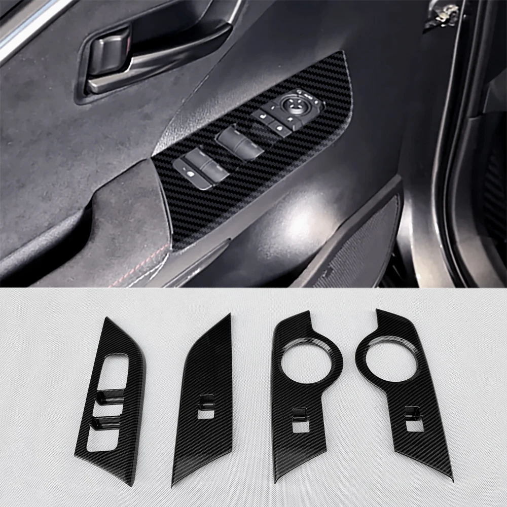 

Accessories For Toyota C-HR 2024 2025 Interior Door Window Switch Panel Trim Cover Sticker Carbon Fiber Pattern Auto Parts