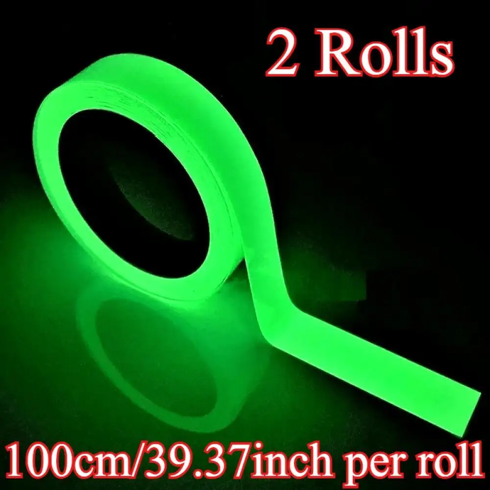 2 Rolls of Glow Tape, Long-Lasting Fluorescent Tape, Suitable for Outdoor Sports, Nighttime Decoration, And Home Marking
