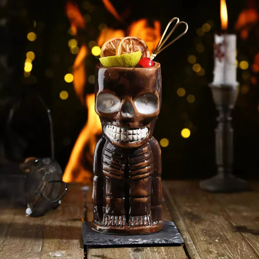 

Bar Poker Tiki Mug Creative Hawaii Ceramic Tiki Mug Personalized Cocktail Cup Zombie Cup Porcelain Beer Wine Mug Cup Bar Tools