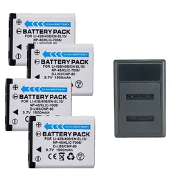 1500mAh EN-EL10 Li-42B Li-40B NP-45 NP-42 CNP-80 Camera Battery Dual Slot Charger for OLYMPUS for FUJIFILM for Pentax for Casio