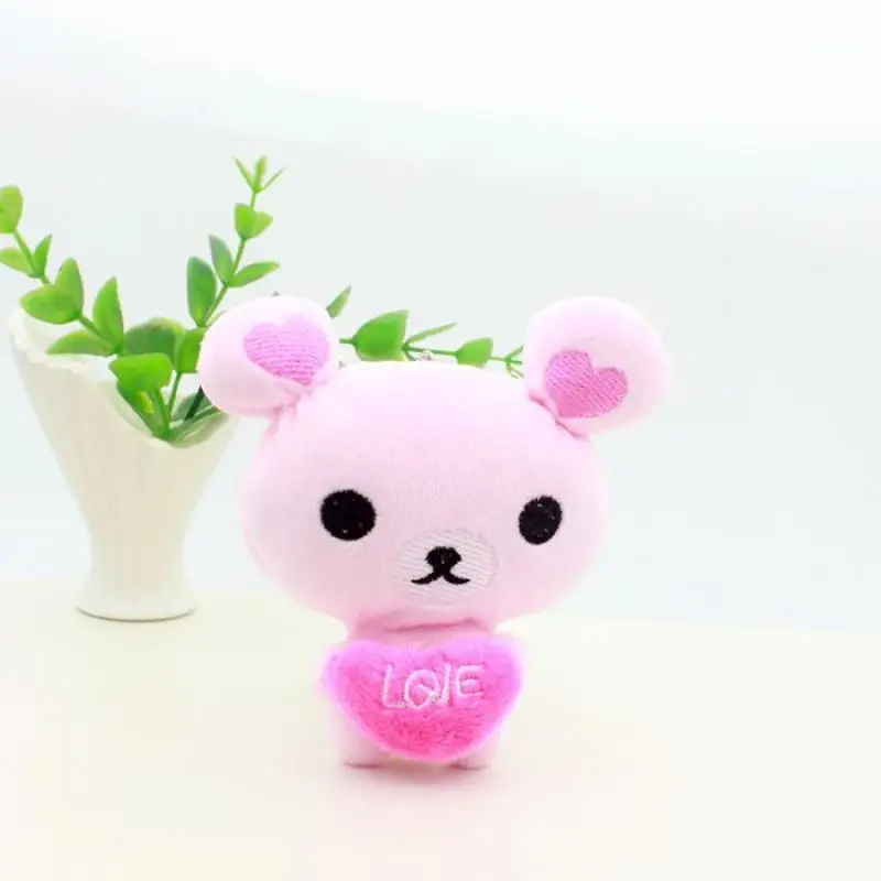 LLavero de muñeco de peluche Kawaii Rilakkuma, colgante de peluche de corazón lindo de Anime japonés, bolsa de juguetes de peluche, decoración con cremallera, regalos de vacaciones