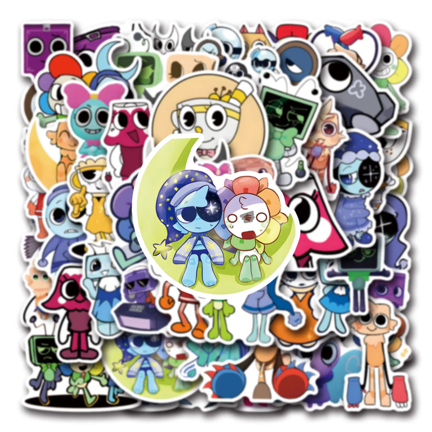 50PCS Cartoon Funny Animation Dandys World Sticker Pack Luggage Mobile Phone Waterproof Graffiti Stickers