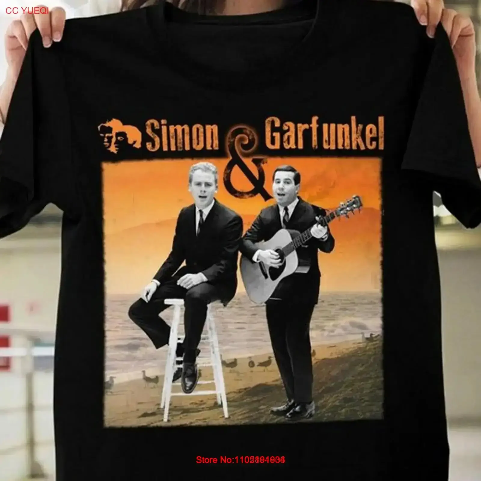 تي شيرت VTG Art Garfunkel Paul Simon بأكمام قصيرة جميع المقاسات باللون الأسود S 5Xl 56 قميص عتيق مغسول وجيد التهوية للارتداء اليومي