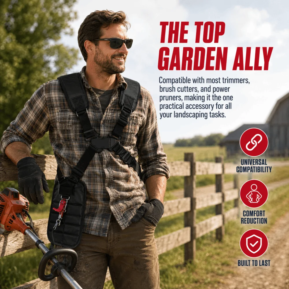 Universal Double Shoulder Harness Adjustable Strap Belt Trimmer Harness Strap Padded Band Comfort Support Brush Cutter Harness