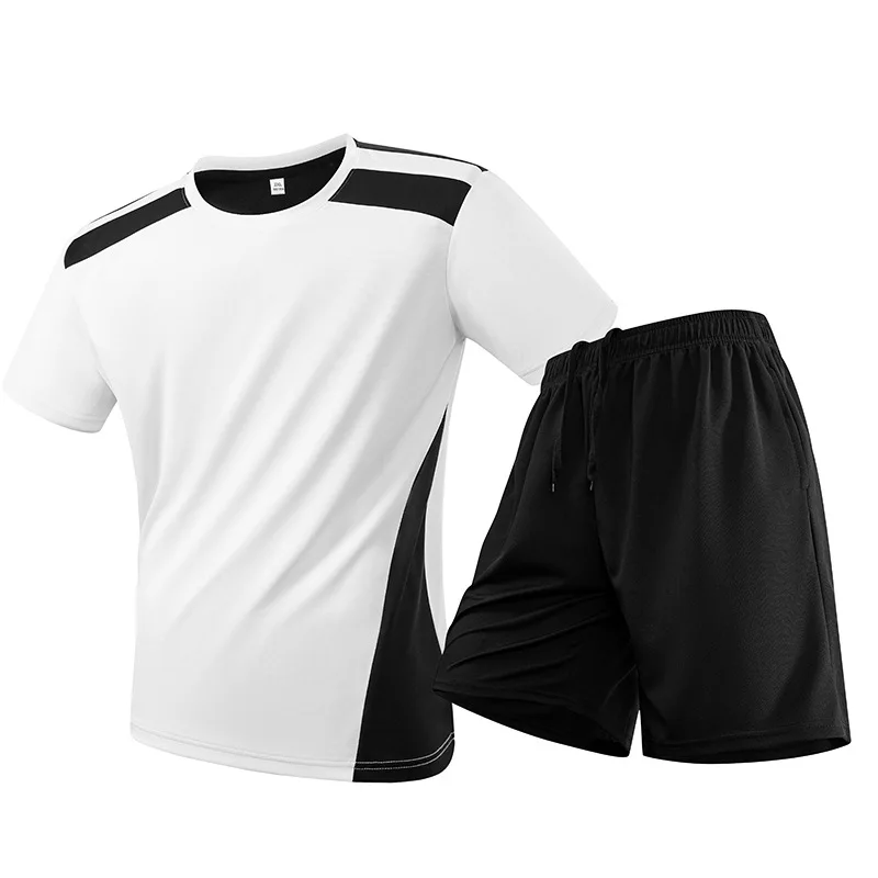 Men's t-shirts And Tank Tops Ice Silk Short Sleeve tee Set Casual Large Size Quick-Dry Shorts Lightweight Male Shirts Set HWY359 view 2