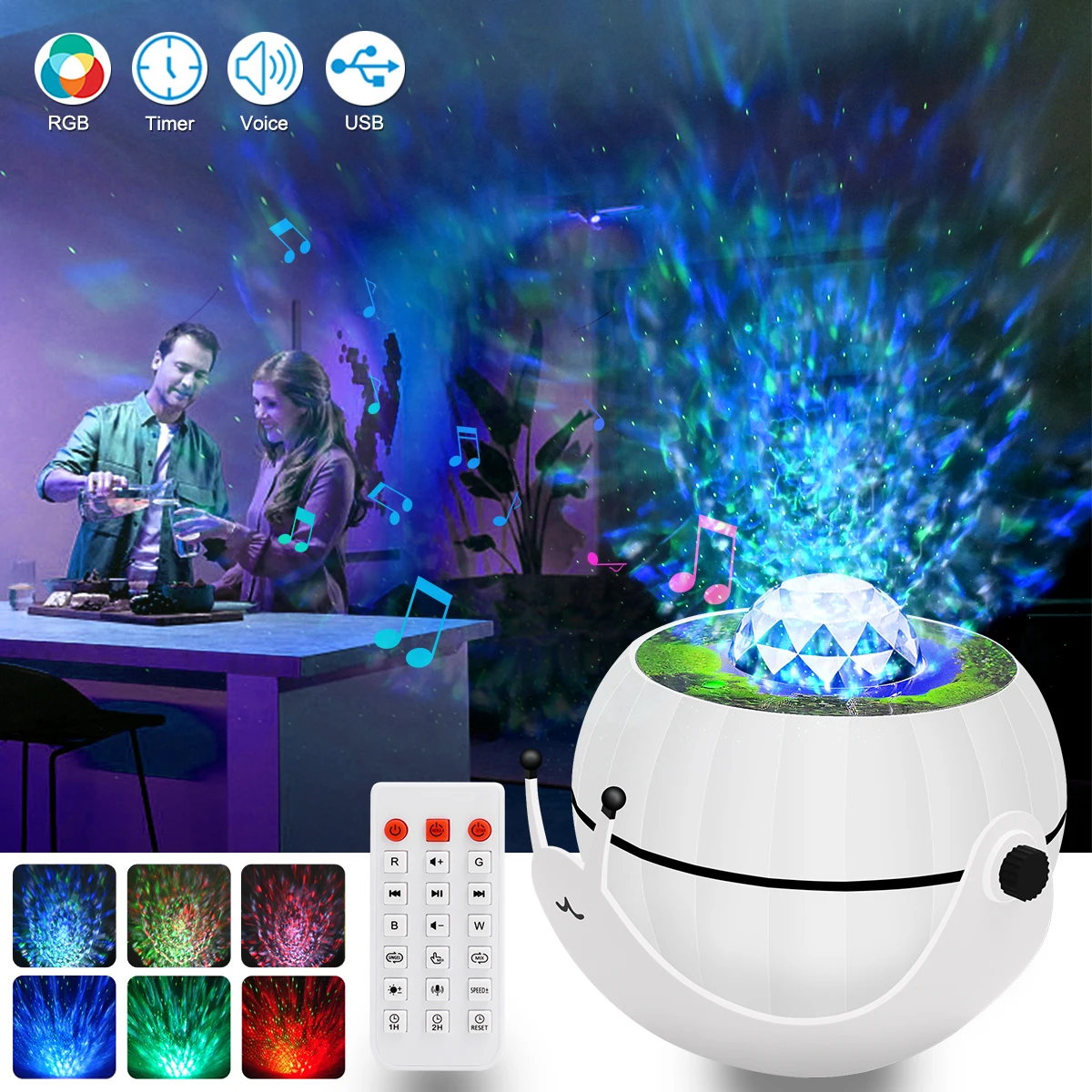 

Projector Lamp Star Galaxy Starry Sky Light Timing USB Charging LED Night Light Inside Light Christmas Festival Children Gifts
