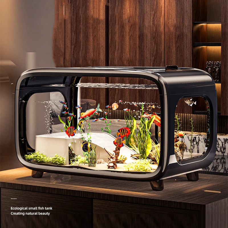 Transparent Plastic Turtle Terrarium Desktop Aquarium Fish Incub ator Landscaping Display Box