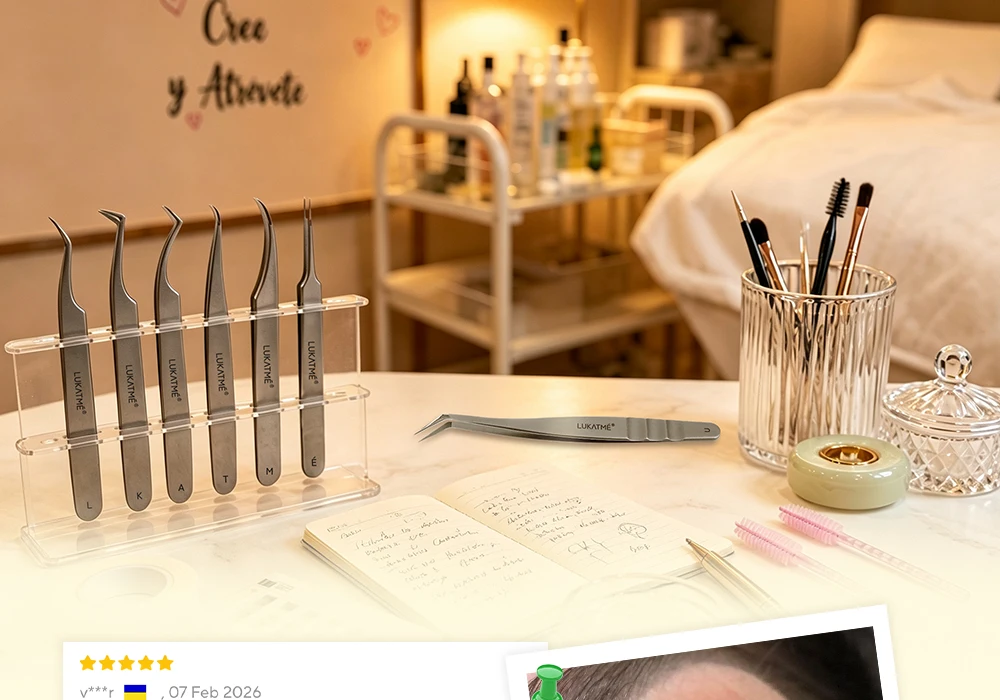 LUKATME U-YY Wimpernverlängerungen, flauschige, wispy, vorgefertigte Fächer, Schwarz/Braun, C/D-Curl, Easy Fan 2D UU Wimpern 8-15mm für den Salon – Detail 12