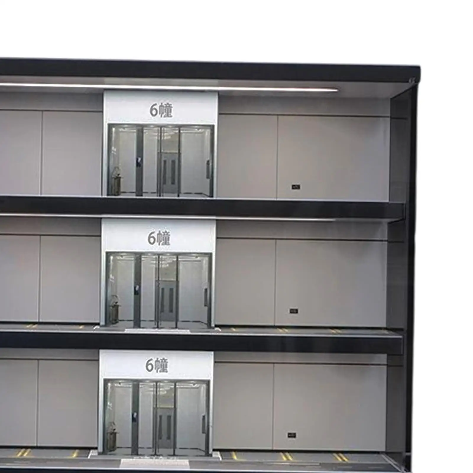 

1/64 Scale Parking Lot Display Case with LED Lights Background Protection for Collection Diorama Model Cars Layout Collectors