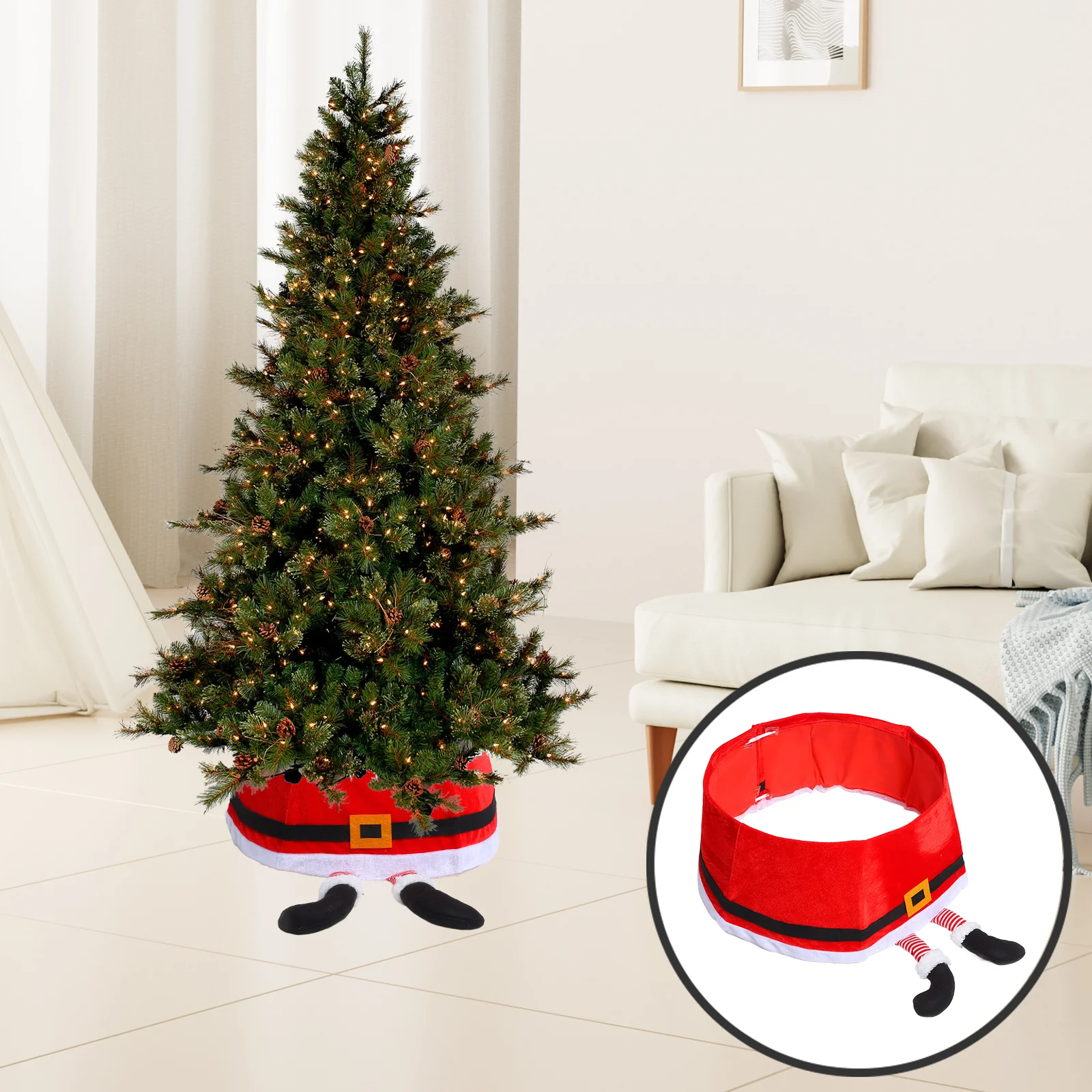 

Tree Collar Christmas Decorations Sophisticated Design Easy Assembly No Tools Required for Home Mall Office Use