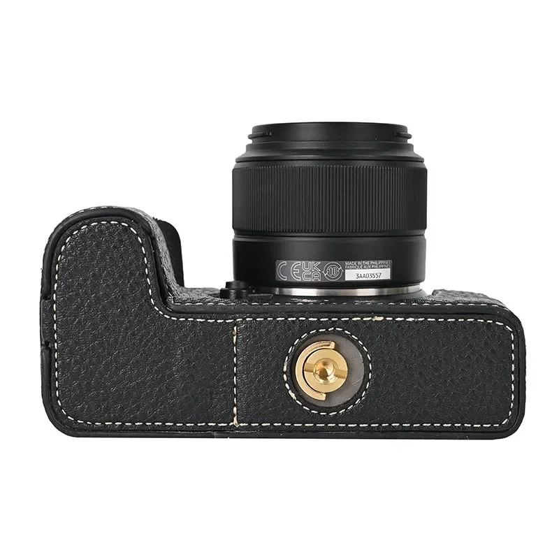 Tas kamera untuk Fujifilm XS10 casing kamera kulit Pu setengah casing bodi + film tempered gratis