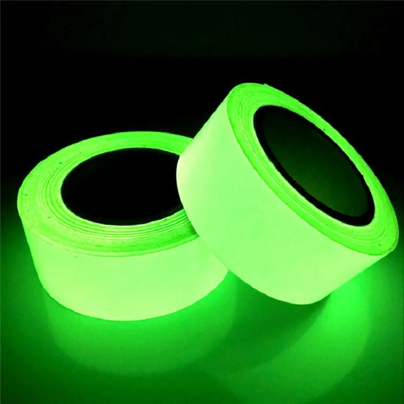 Night Glowing Self-adhesive Tape, Fluorescent PVC Strip, Wall Stickers, 1cm/2cm/3cm/4cm/5cm Width