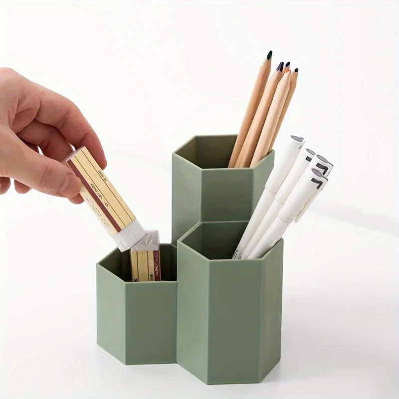 1pc Desk Dresser Organizer, Desk Pen Organizer, Pen Holder Pen Organizer, Pen Holder 4 Compartments, Clear Pencil JJ1870