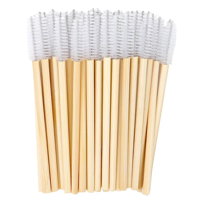 100 pcs Professional Bamboo Handle Disposable Eyelash Brushes Eyebrow Extension Mascara Wands Applicator Women Makeup Tools