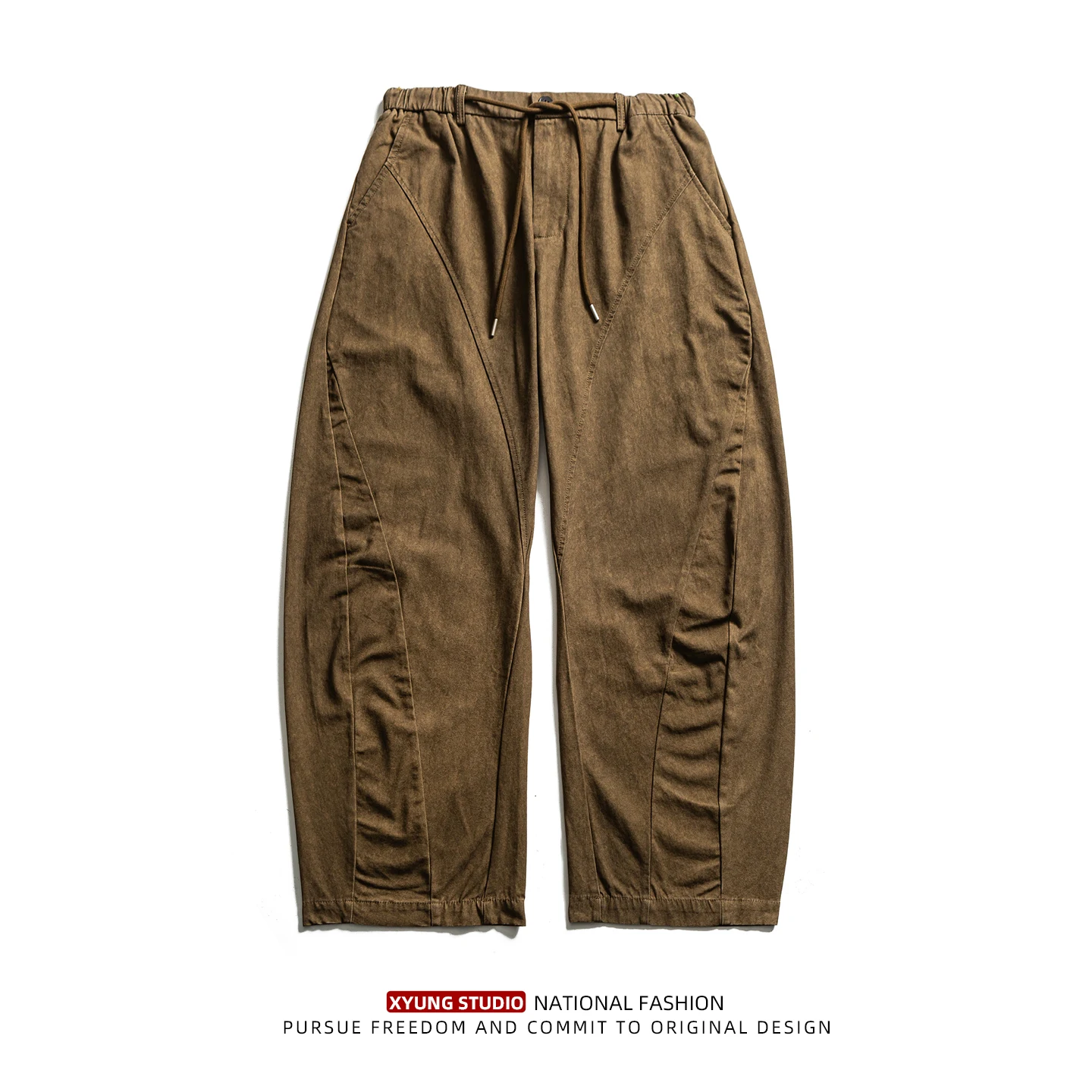 

Новые осенние мужские повседневные брюки в американском ретро-стиле, свободные прямые широкие брюки в японском стиле, универсальные длинные брюки для города, модные.