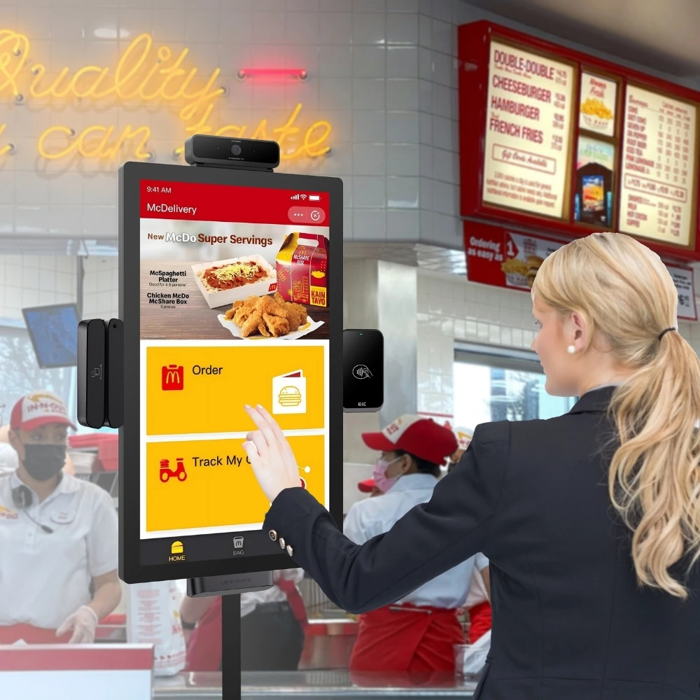 21.5 24 27 32 '' Android 15 280cd POE QR code scanning and facial recognition self-service ordering machine
