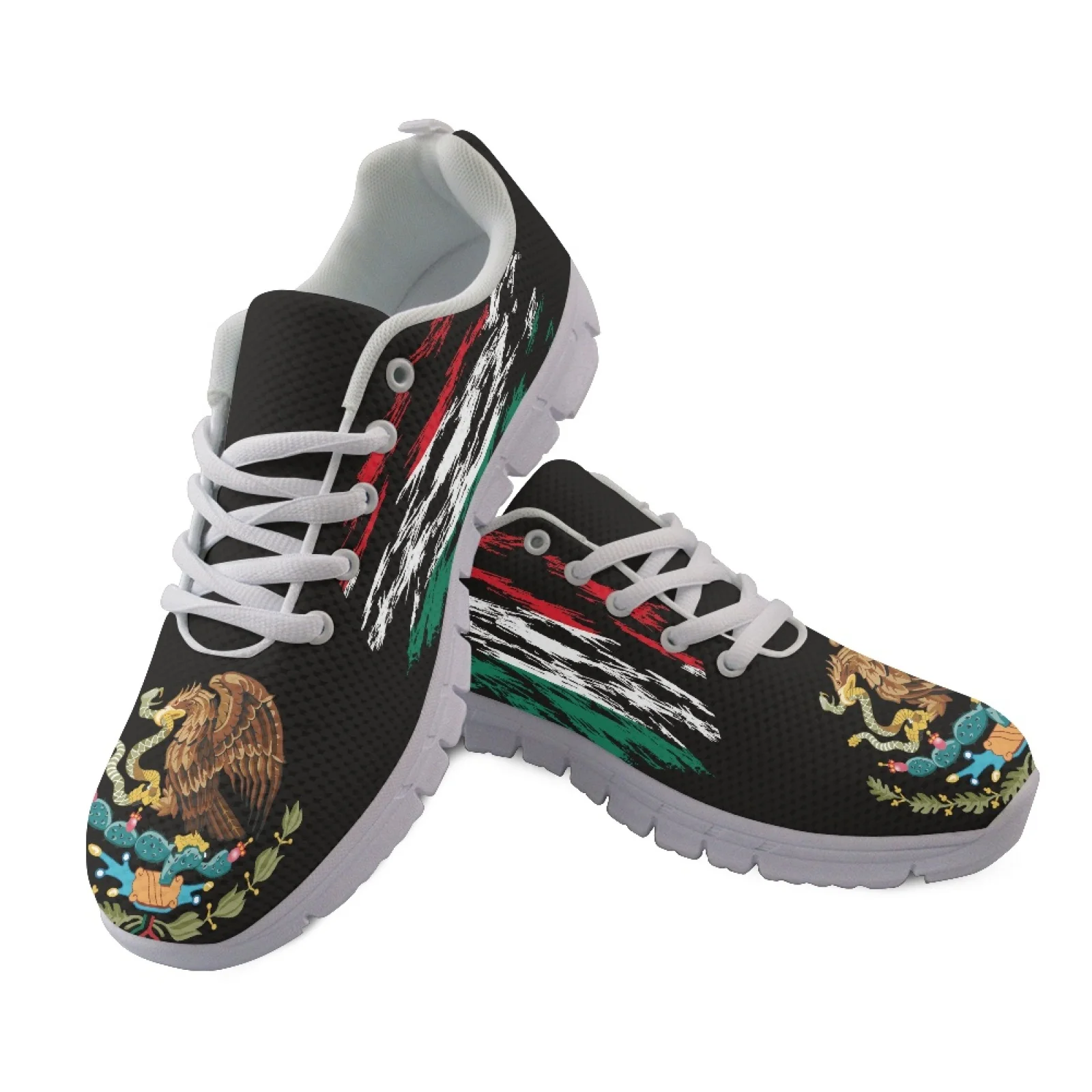 Coloranimal Mexican Eagle Print Fitness Shoes Mesh & EVA Sole Running Shoes Breathable Tennis Training Shoes for Women