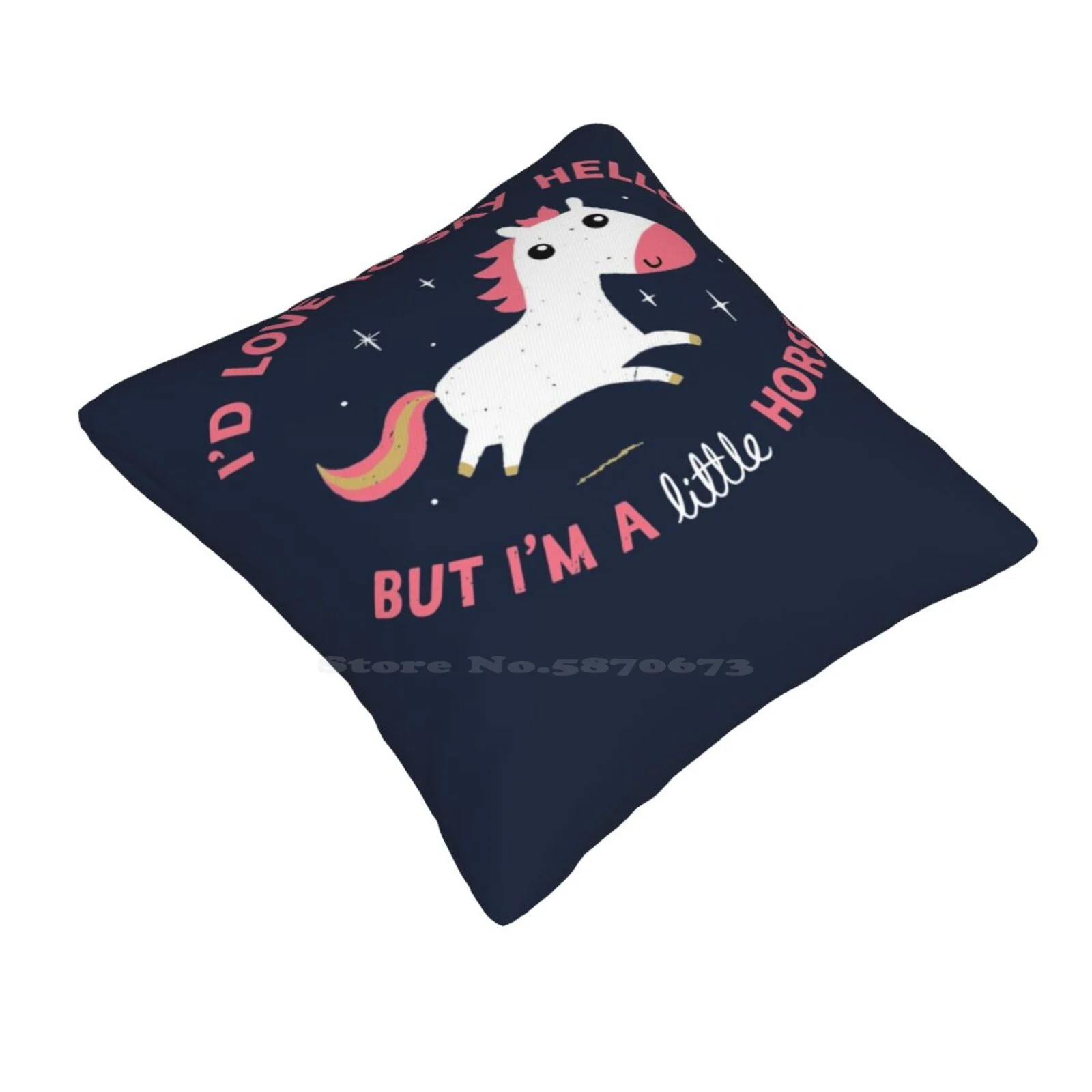 I'M A Little Horse Pillows Case Bedroom Home Decoration Horse Cute Type Typography Funny Little Character Dinomike