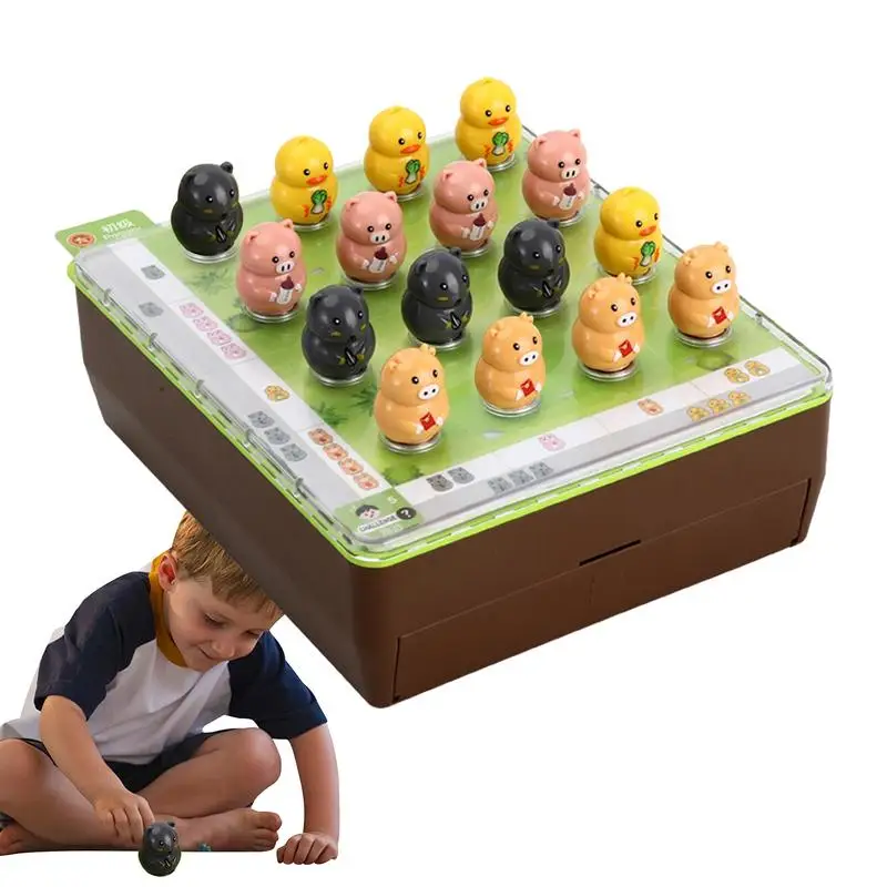 Fun Animal Themed Chess Sets Magnetic Chess Game Logical Thinking Training Advanced Game Magnetic Animal Phalanx Chess Toy