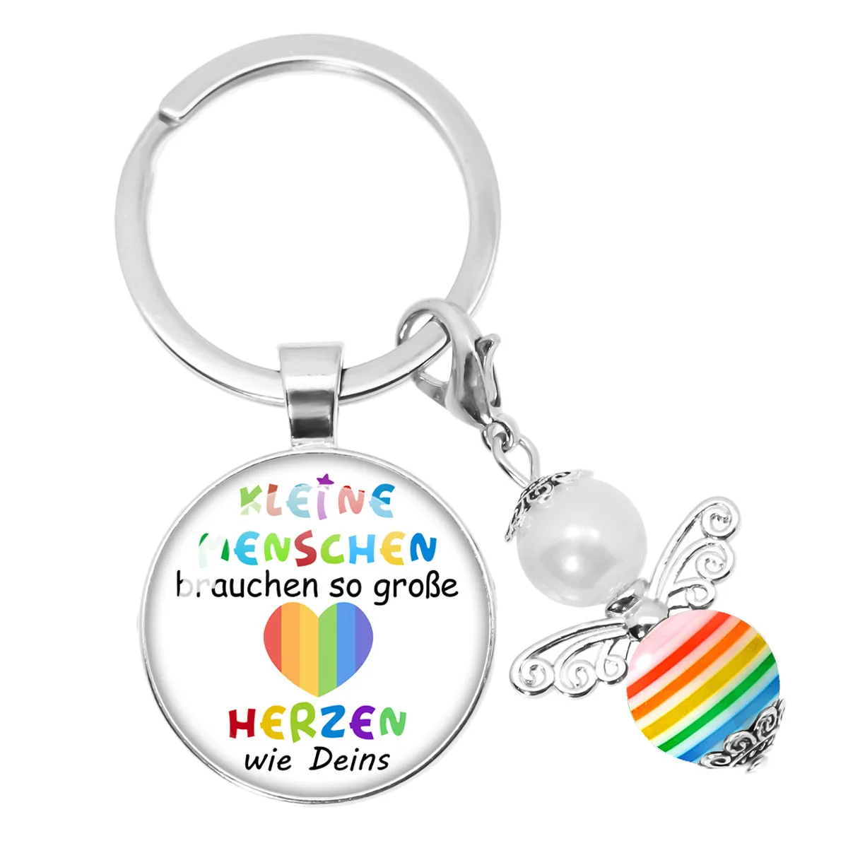 Cute LITTLE PEOPLE Need Such Big Hearts As Your Farewell Educator Gift Childminder Kindergarten Kita Keychain Jewelry